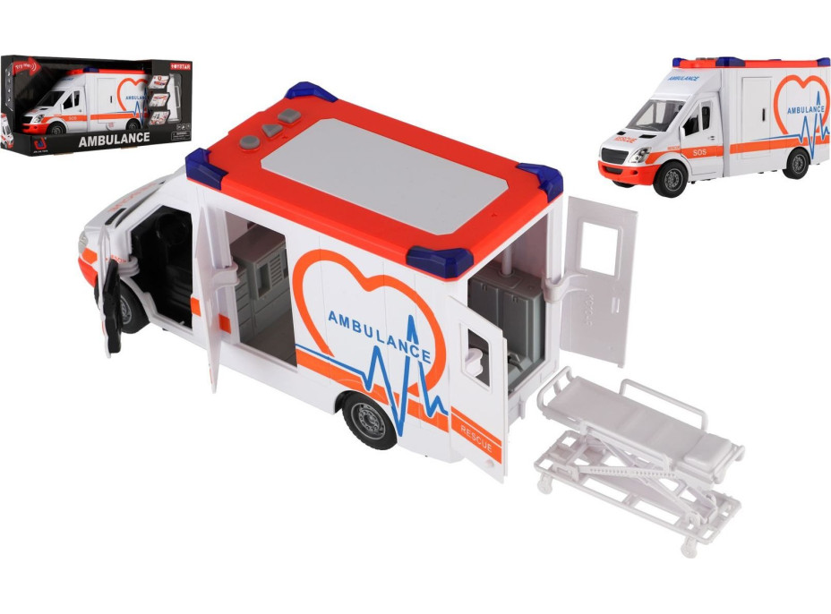 TEDDIES Auto ambulancia 28cm na spätné natiahnutie