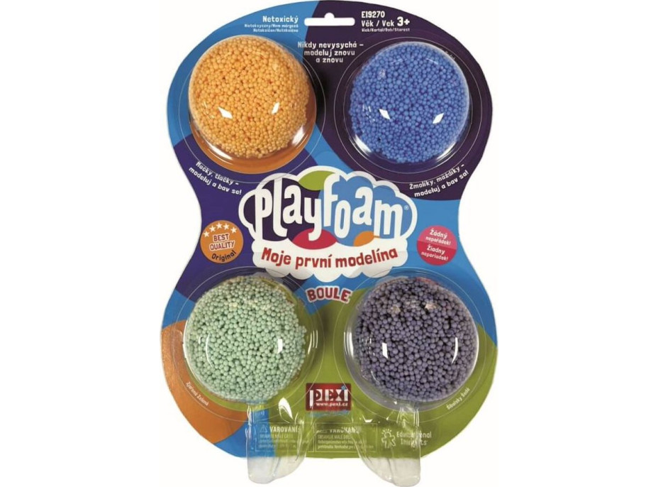 Guľôčková modelína PlayFoam: Sada 1+1 (4 farebné+4 svietiace)