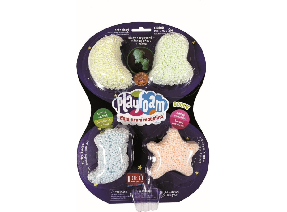 Guľôčková modelína PlayFoam: Sada 1+1 (4 farebné+4 svietiace)