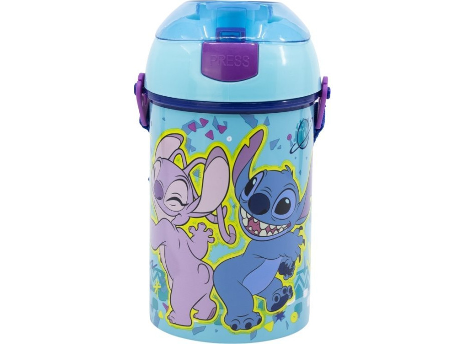 STOR Fľaša na pitie s popruhom Stitch 450 ml