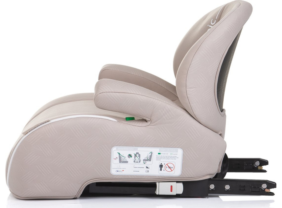 CHIPOLINO Podsedák Sonic i-Size 125-150cm Isofix, Tiramisu