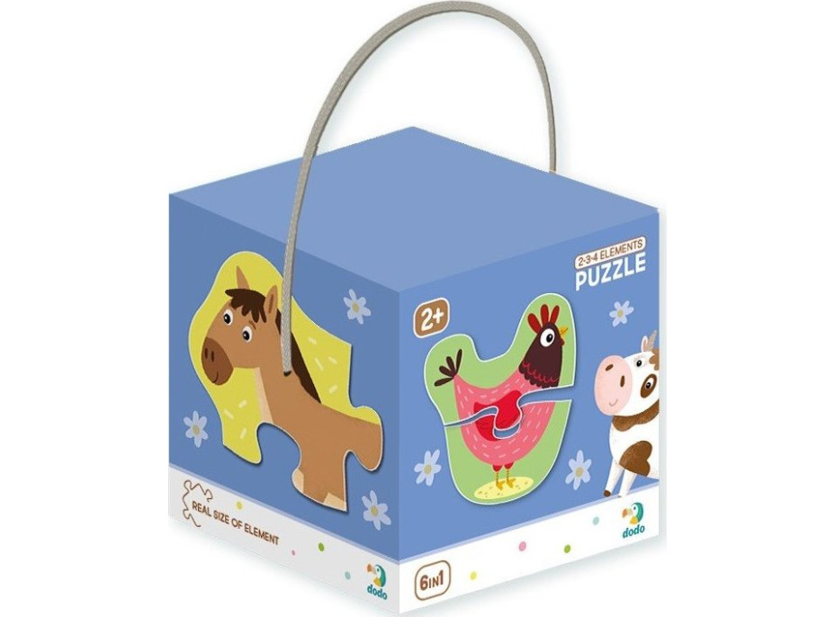 DODO Puzzle Domáce zvieratá 6v1 (2,3,4 dieliky)