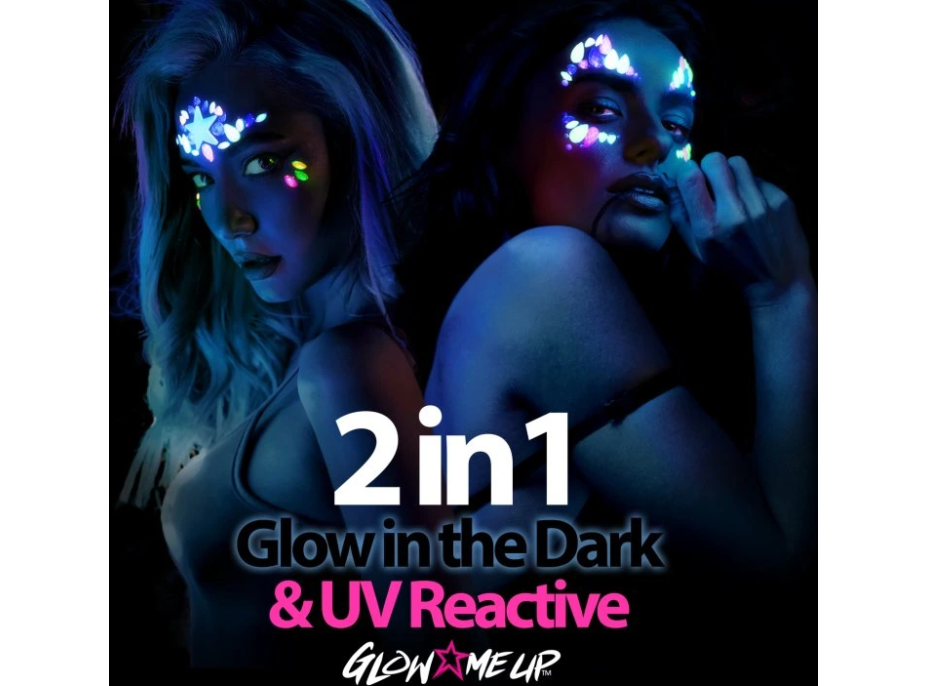 PAINTGLOW Samolepiace kamienky na tvár Hviezda - UV, svietiaca v tme
