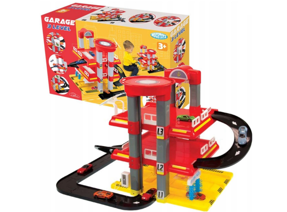MOCHTOYS Trojposchodová garáž s heliportom a výťahom