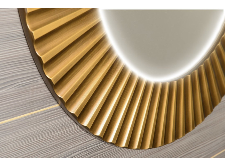 Sapho PRIDE okrúhle zrkadlo s LED osvetlením v ráme ø 90cm, bronz PD954