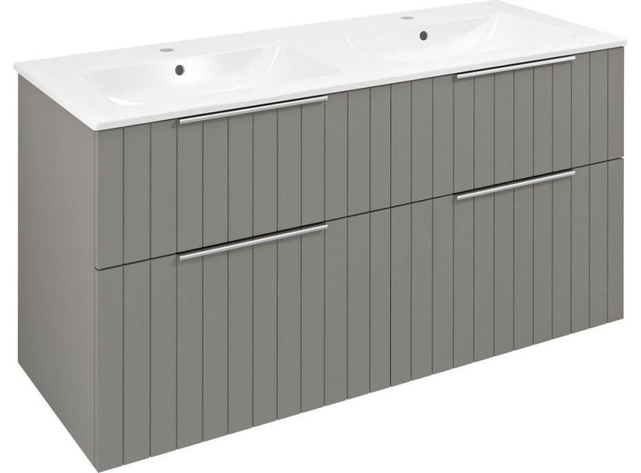 Sapho CIRASA umývadlová skrinka s dvojumývadlom 121x66x46cm, agila strip CR121-4343S-21