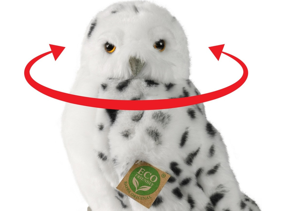Rappa Plyšová sova/sovica snežná s otáčajúcou hlavou 28 cm ECO-FRIENDLY