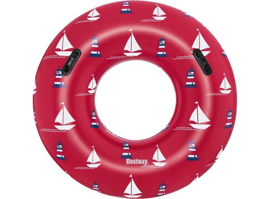 BESTWAY Nafukovací kruh s madlami 119cm červený