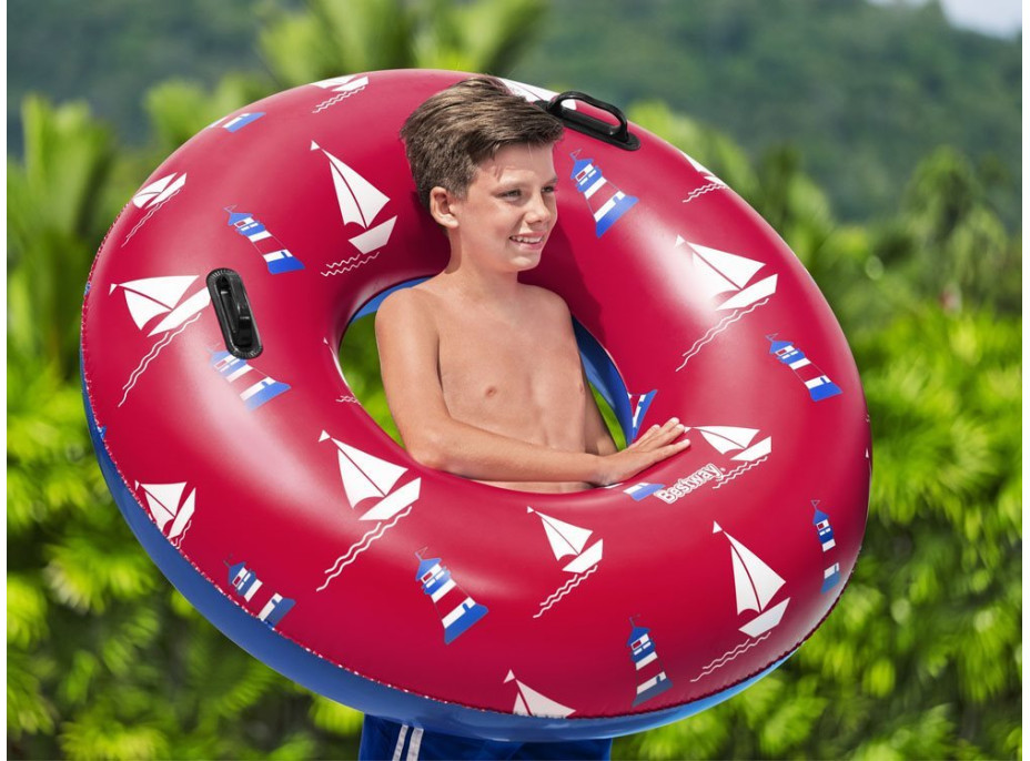 BESTWAY Nafukovací kruh s madlami 119cm červený