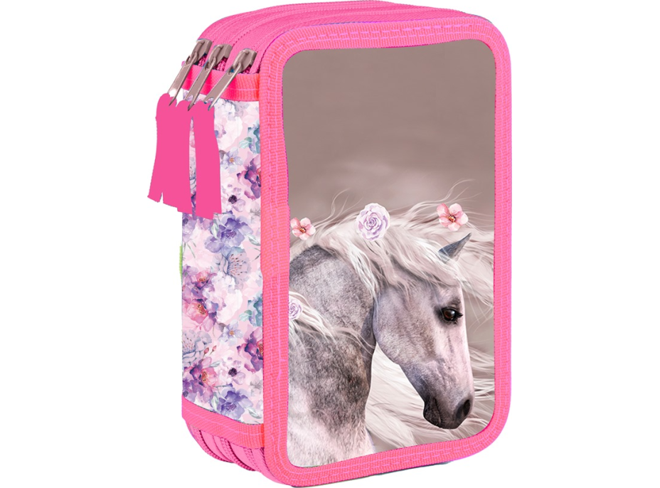 OXYBAG Školský peračník trojposchodový Kôň Romantic