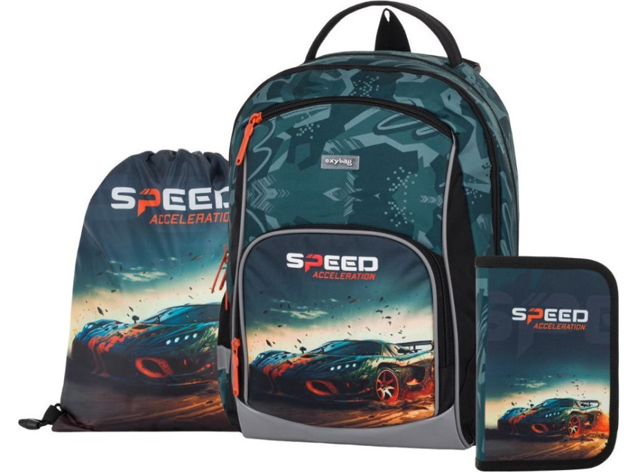 OXYBAG Školský set 3ks OXY GO Auto