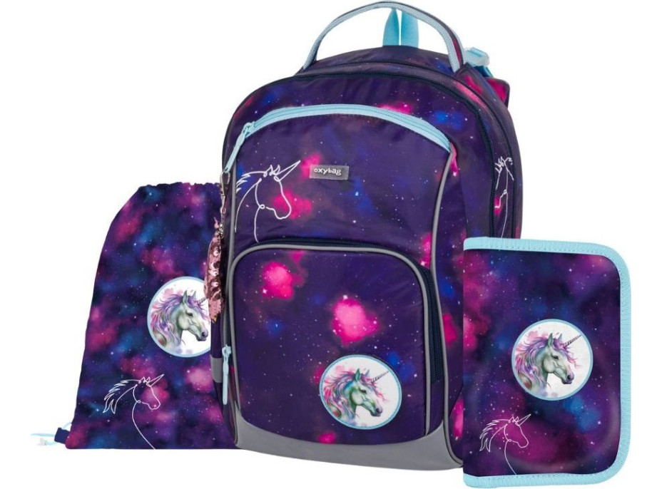 OXYBAG Školský set 3ks OXY GO Unicorn