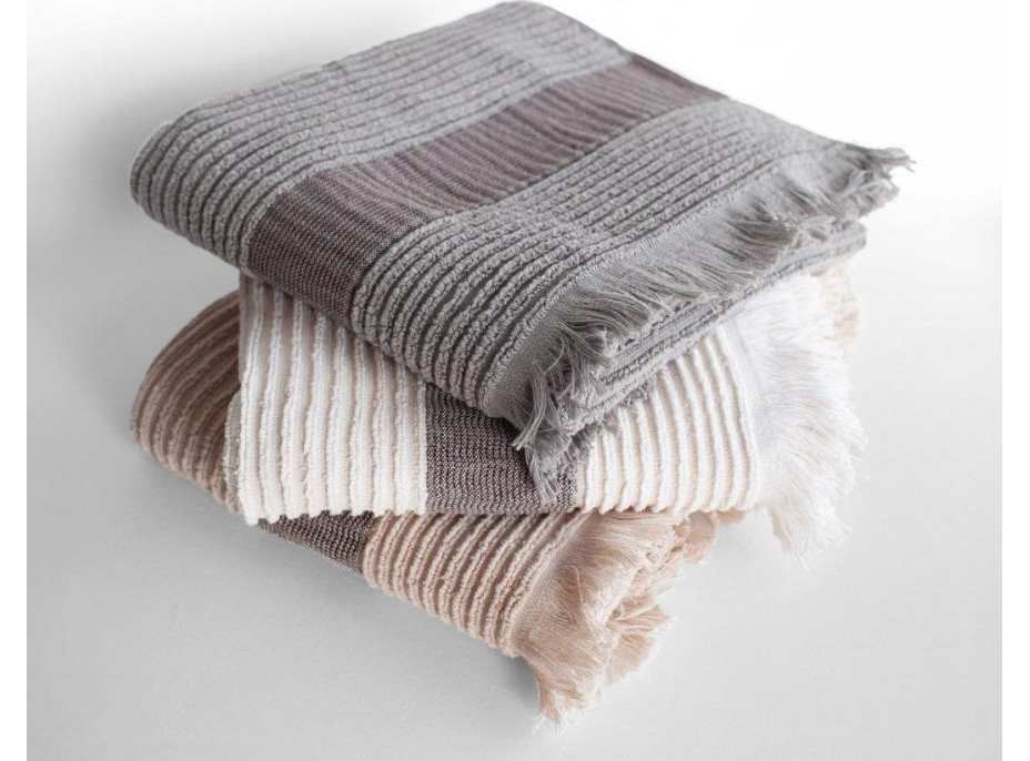 Bavlnený uterák so strapcami FALA - 50x90 cm - 500g/m2 - ecru