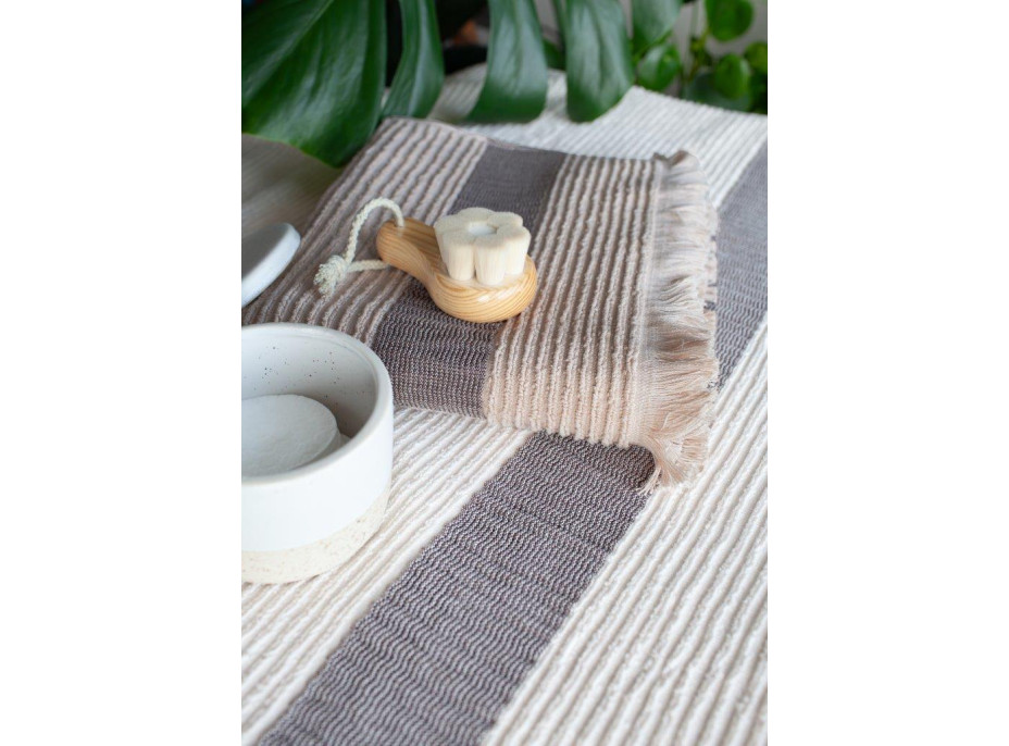 Bavlnený uterák so strapcami FALA - 50x90 cm - 500g/m2 - ecru
