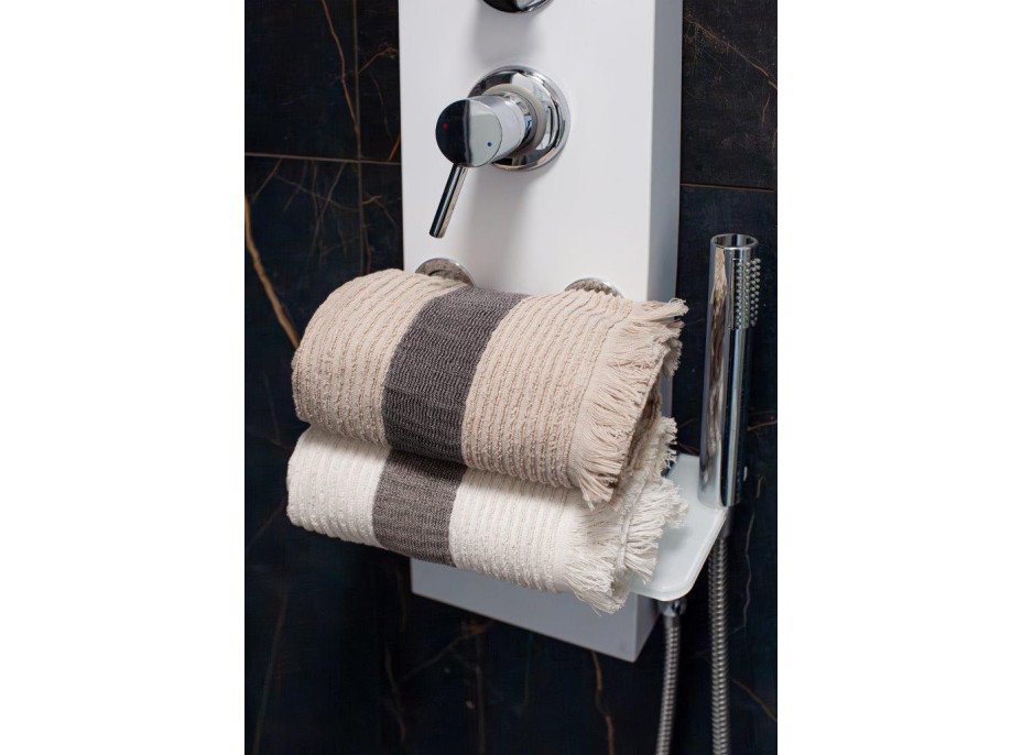 Bavlnený uterák so strapcami FALA - 50x90 cm - 500g/m2 - ecru
