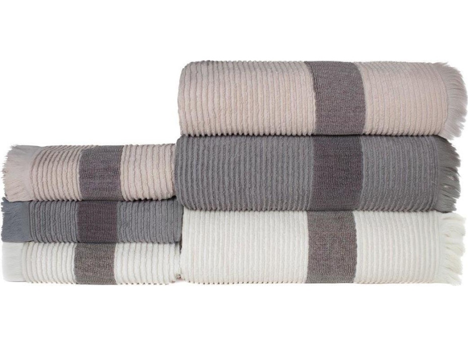 Bavlnený uterák so strapcami FALA - 50x90 cm - 500g/m2 - ecru