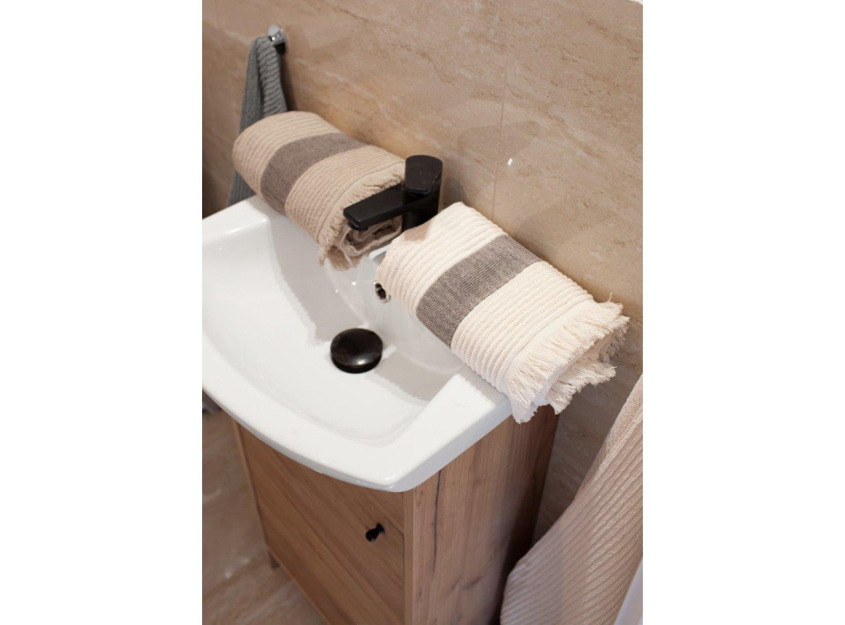 Bavlnený uterák so strapcami FALA - 70x140 cm - 500g/m2 - ecru