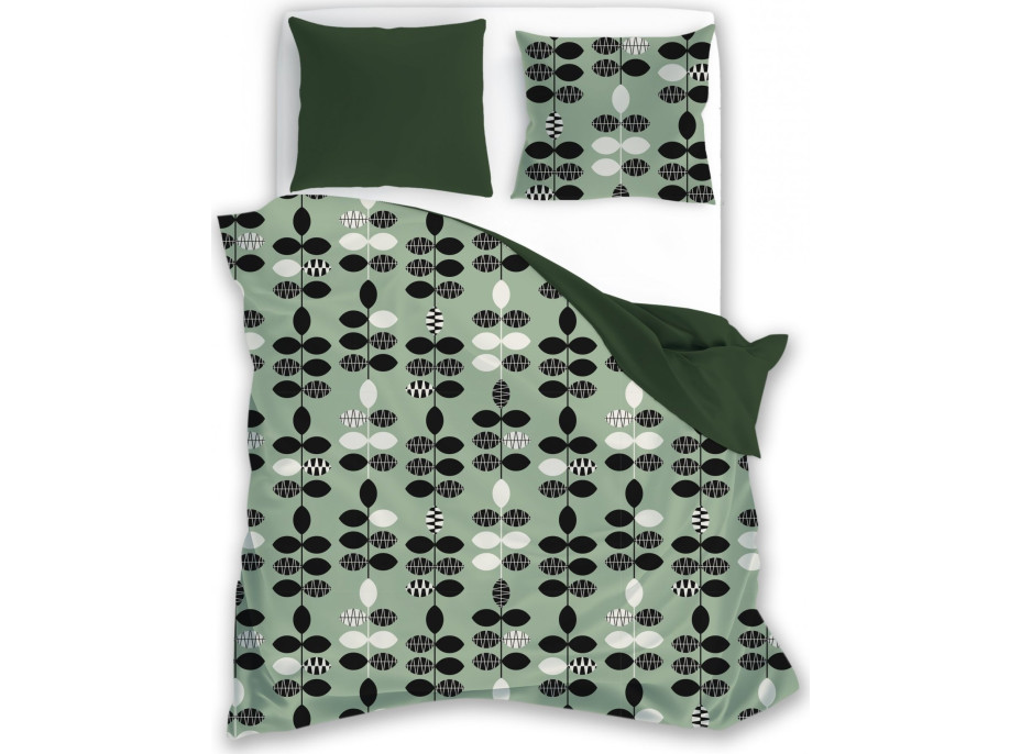 Bavlnené obliečky PURE COTTON Modern - zelené -160x200 cm