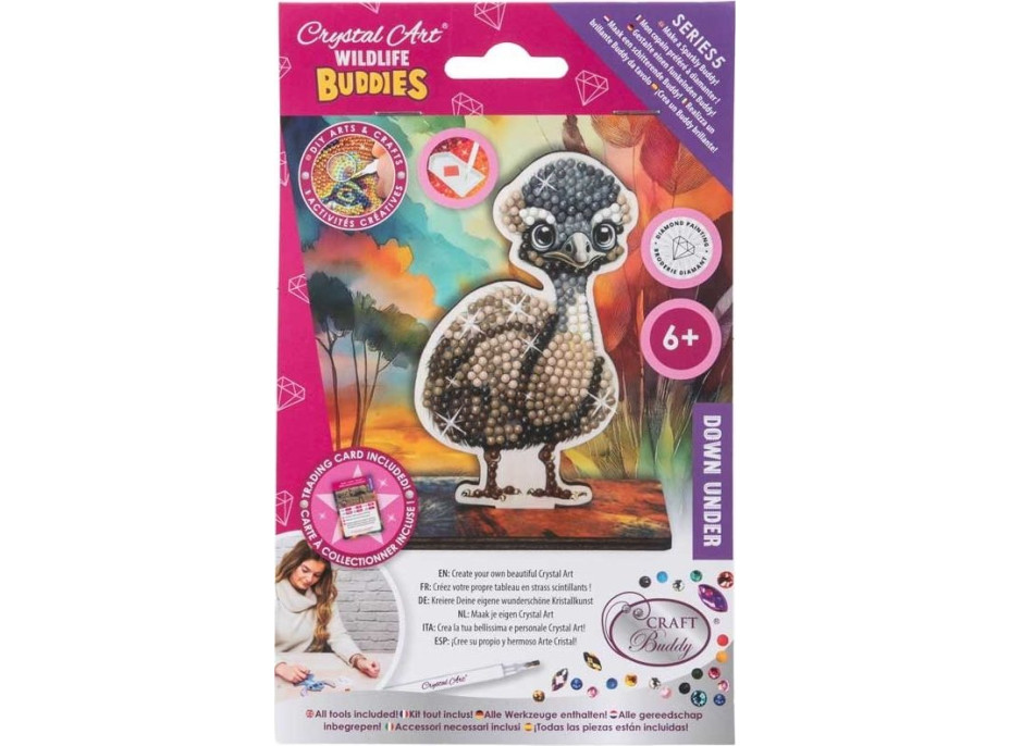 CRYSTAL ART Diamantové maľovanie Na zemi: Emu