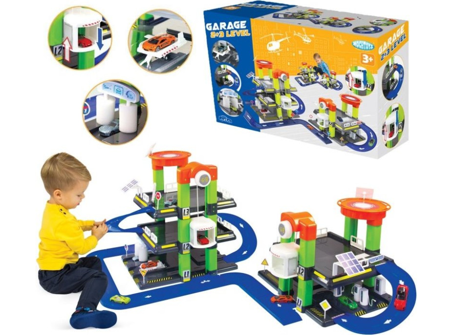 MOCHTOYS Trojposchodová parkovacia mega garáž