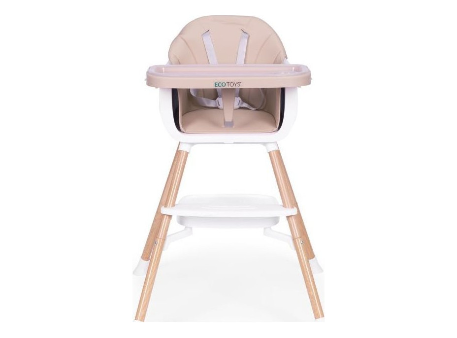 ECOTOYS Jedálenská stolička 2v1 Béžová