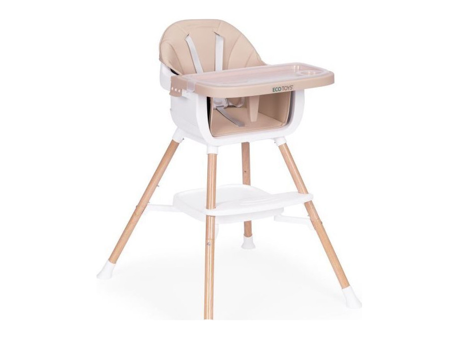 ECOTOYS Jedálenská stolička 2v1 Béžová