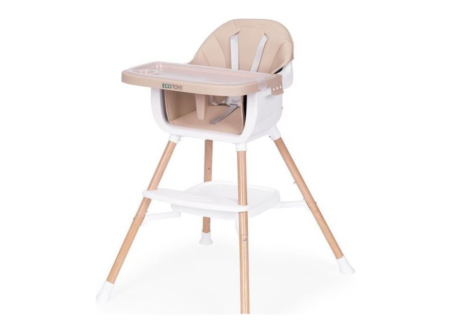 ECOTOYS Jedálenská stolička 2v1 Béžová