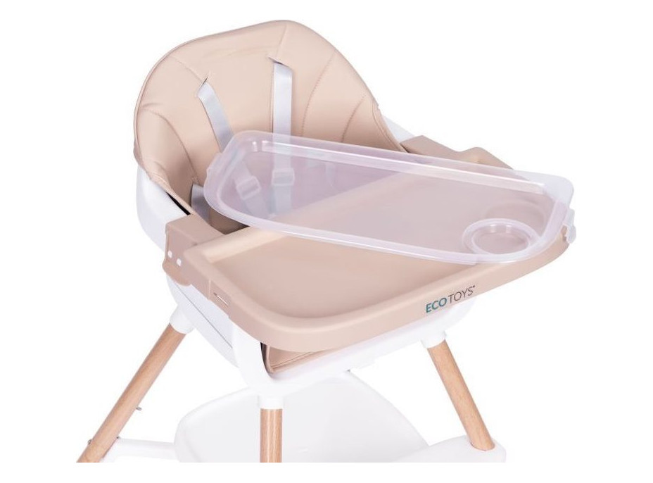 ECOTOYS Jedálenská stolička 2v1 Béžová
