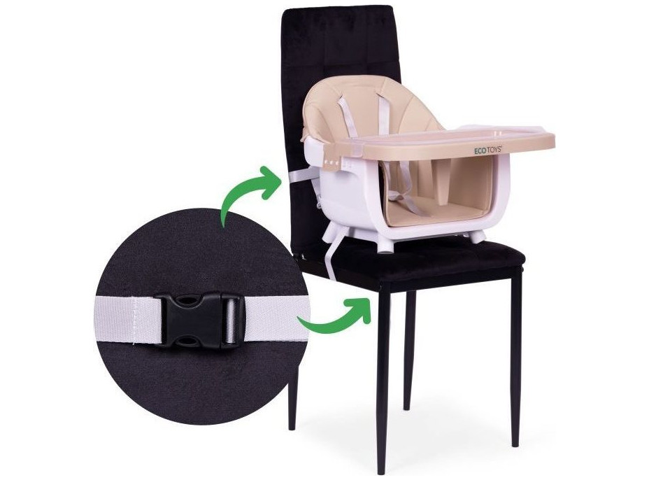 ECOTOYS Jedálenská stolička 2v1 Béžová