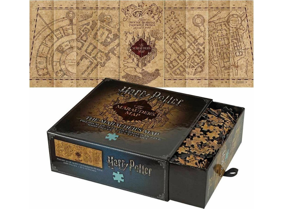 NOBLE PARTNERS Panoramatické puzzle Harry Potter: Záškodnícky plánik 1000 dielikov