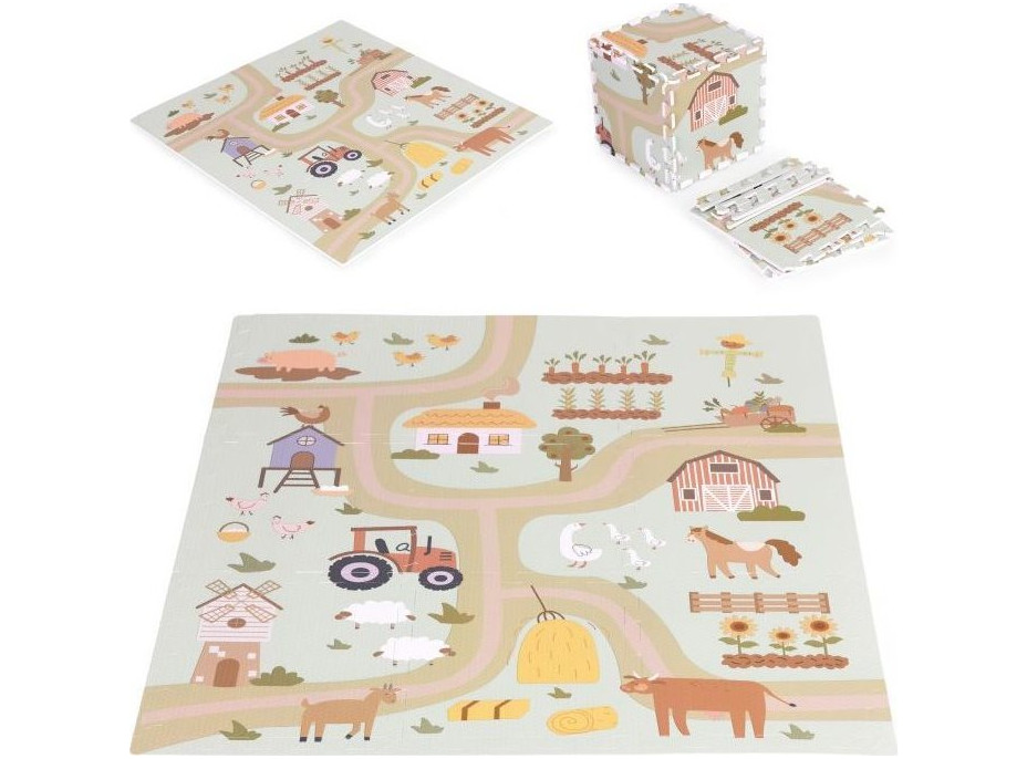 ECOTOYS Penové puzzle Statok s okrajmi