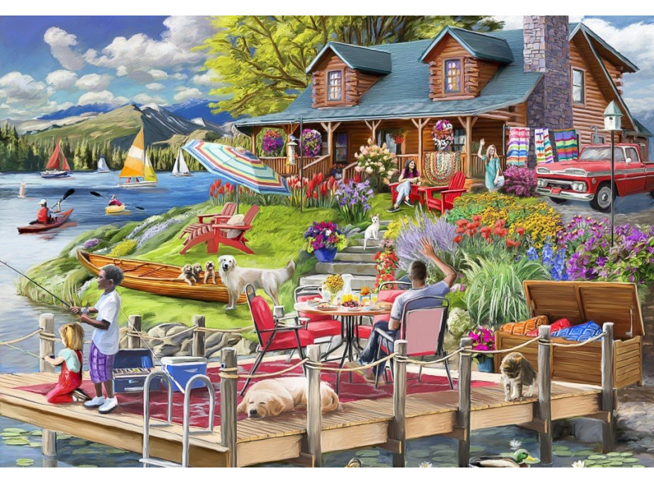 BLUEBIRD Puzzle Horská chata pri jazere 1000 dielikov