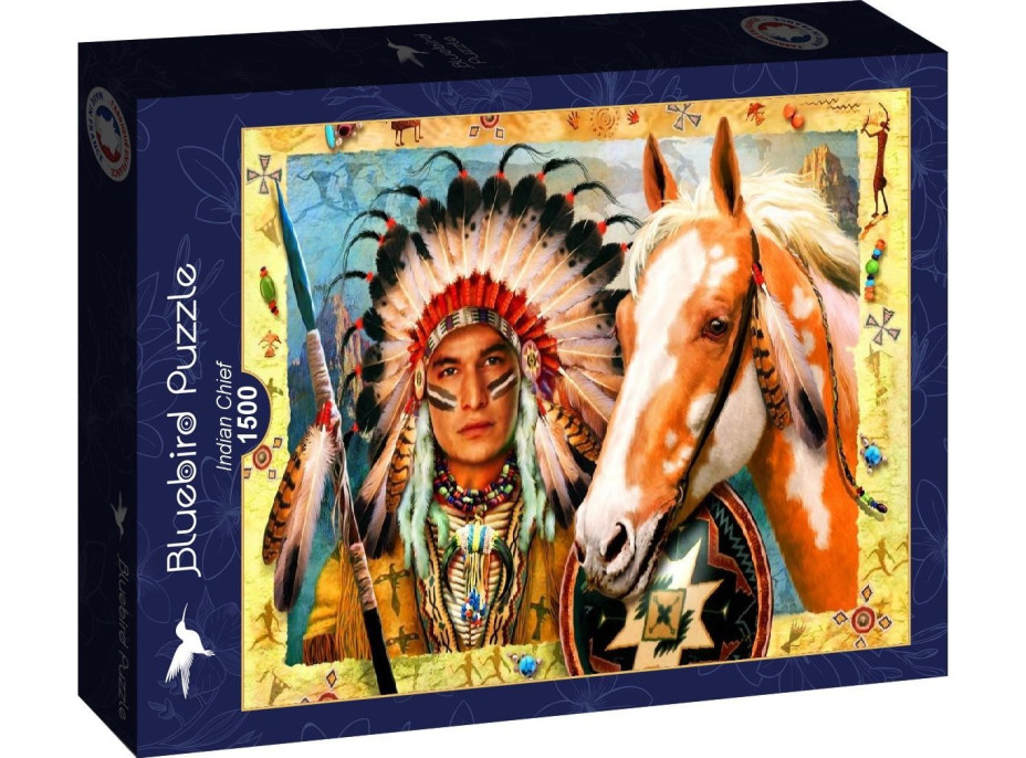 BLUEBIRD Puzzle Indiánsky náčelník 1500 dielikov
