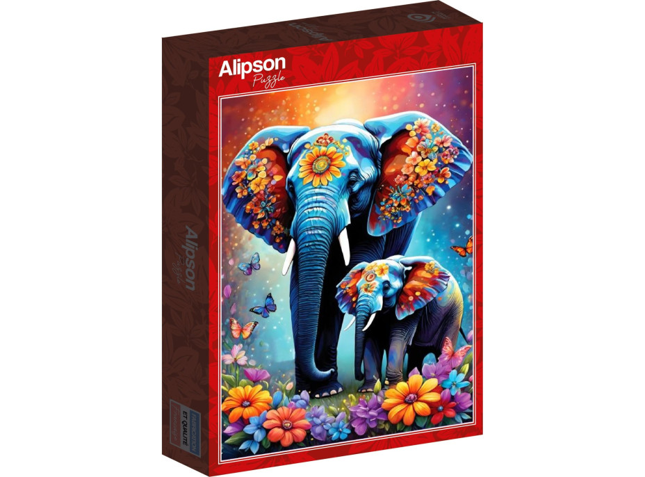 ALIPSON Puzzle Materská láska: Slony 1000 dielikov