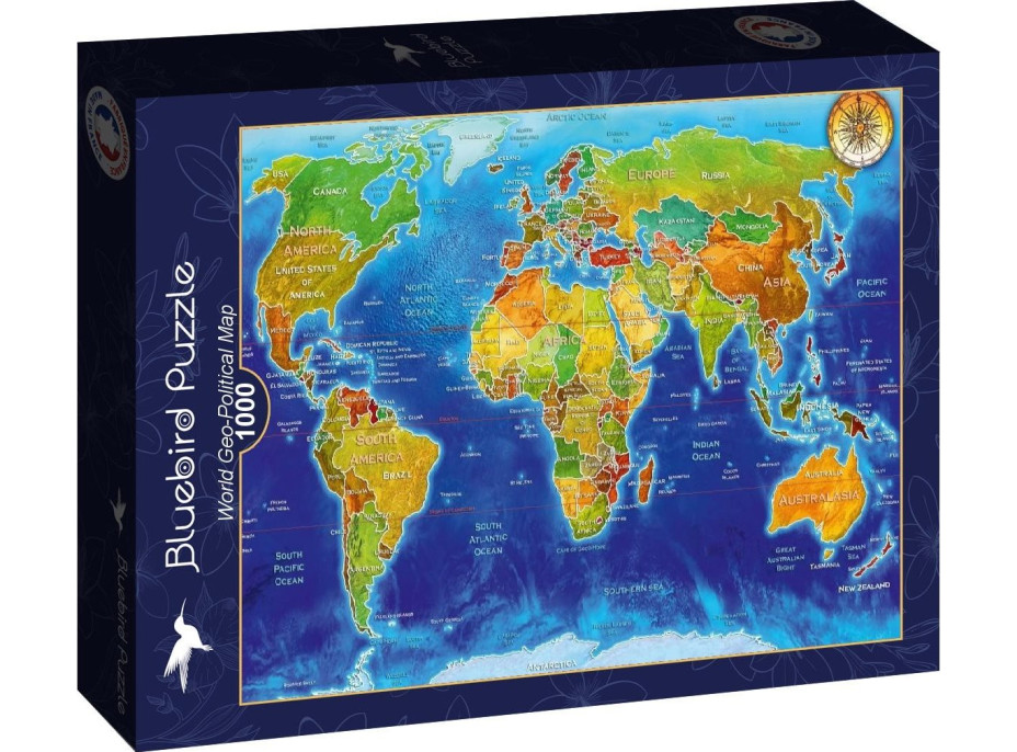 BLUEBIRD Puzzle Politická mapa 1000 dielikov