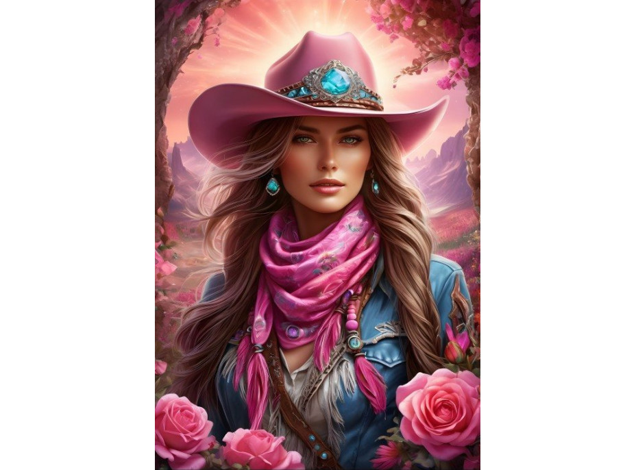 BLUEBIRD Puzzle Ružová cowgirl 1000 dielikov