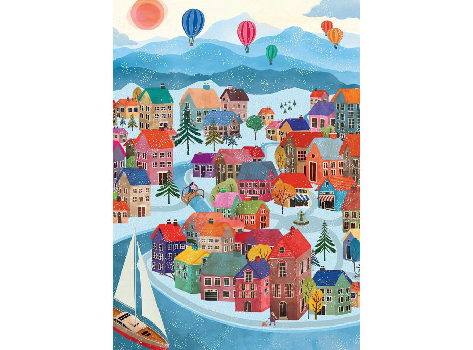 PIECES & PEACE Puzzle Dedina v zime 500 dielikov