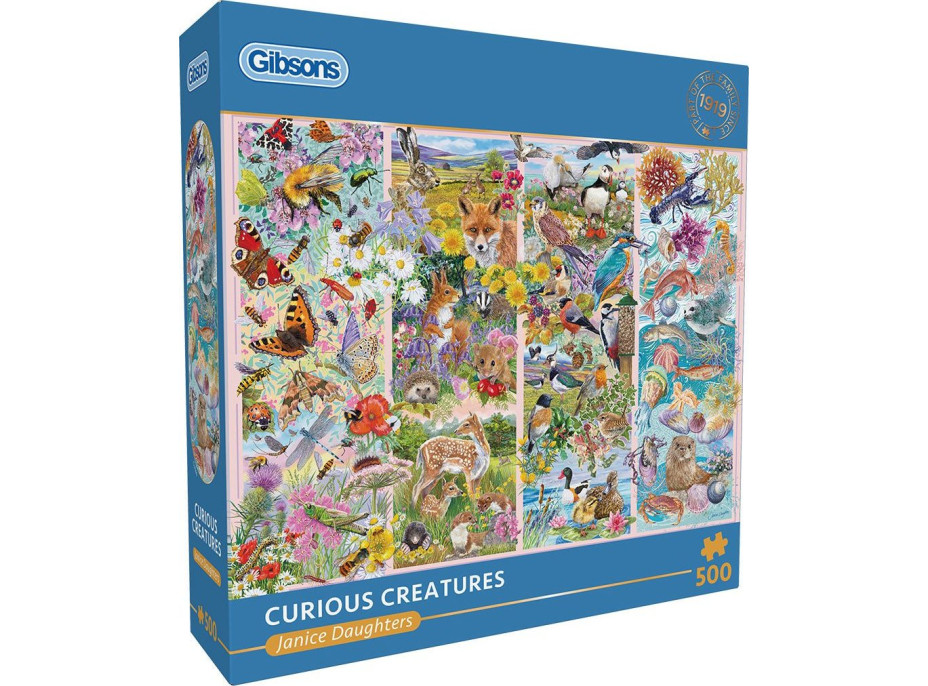 GIBSONS Puzzle Zvedaví tvory 500 dielikov