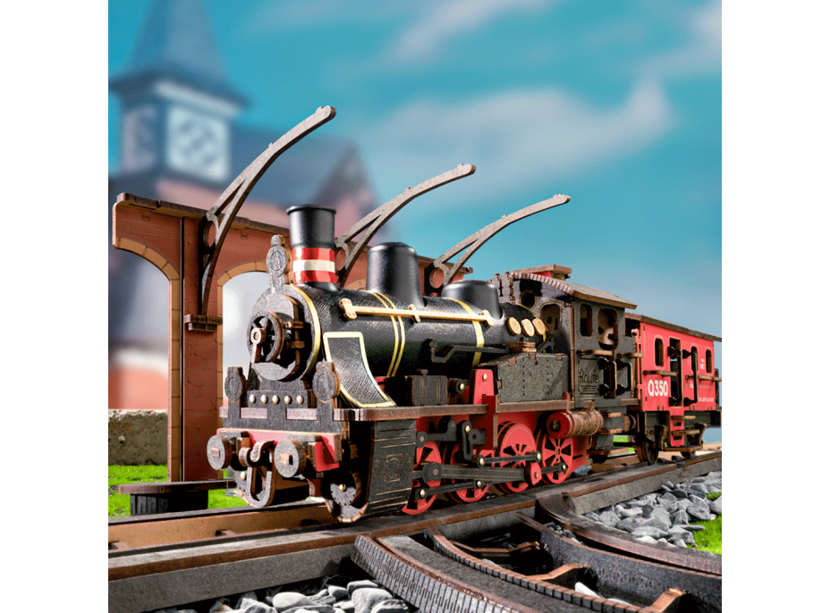 ROBOTIME Rolife 3D drevené puzzle Parná lokomotíva 405 dielikov