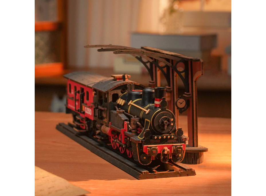 ROBOTIME Rolife 3D drevené puzzle Parná lokomotíva 405 dielikov