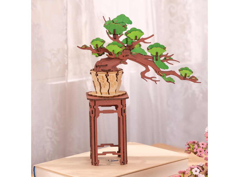 ROBOTIME Rolife DIY 3D drevené puzzle Bonsai z ihličnanu borovice 115 dielikov