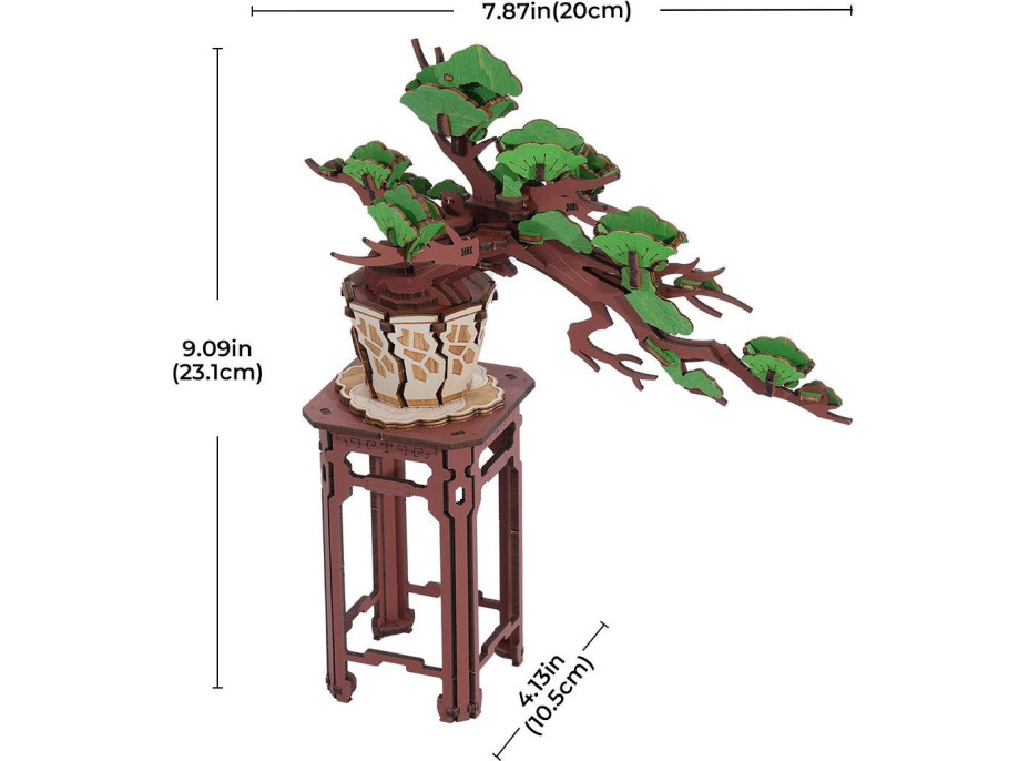 ROBOTIME Rolife DIY 3D drevené puzzle Bonsai z ihličnanu borovice 115 dielikov