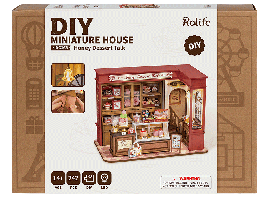 ROBOTIME Rolife DIY 3D drevené puzzle Cukráreň 242 dielikov