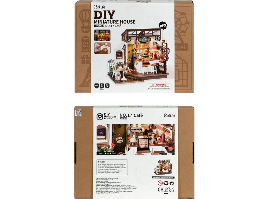 ROBOTIME Rolife DIY House: Kaviareň Slow Life s LED osvetlením