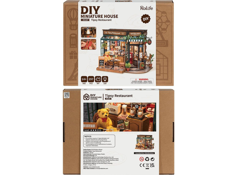 ROBOTIME Rolife DIY House: Reštaurácia Tipsy s LED osvetlením