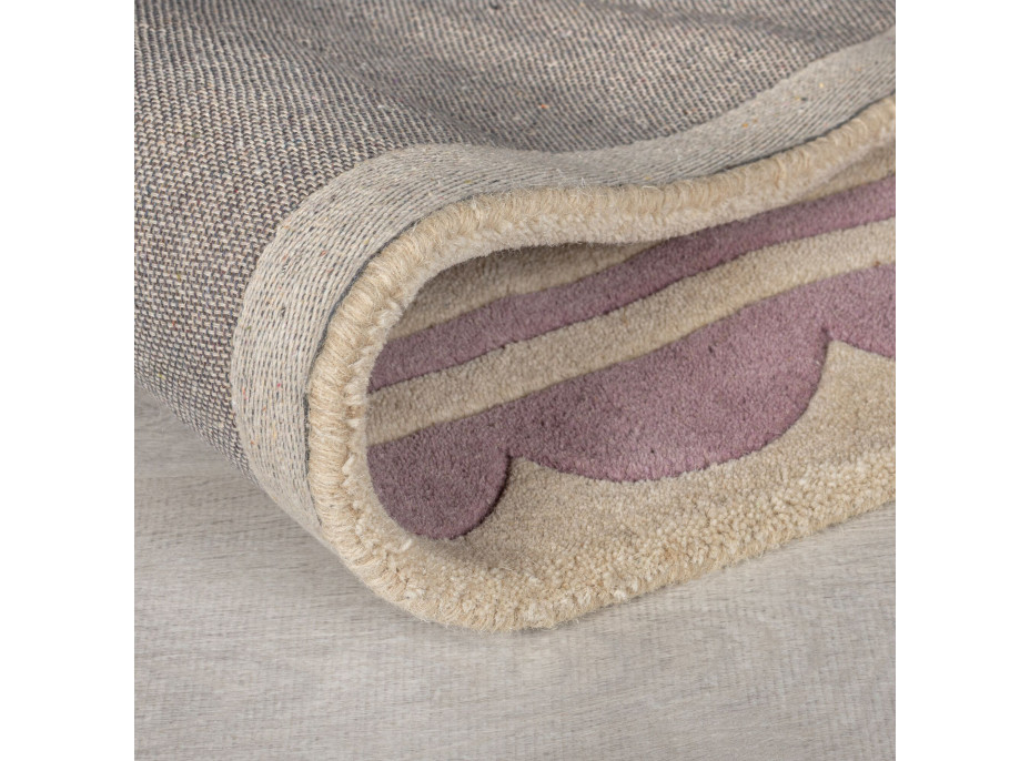 Ručne všívaný kusový koberec Lois Scallop Purple kruh