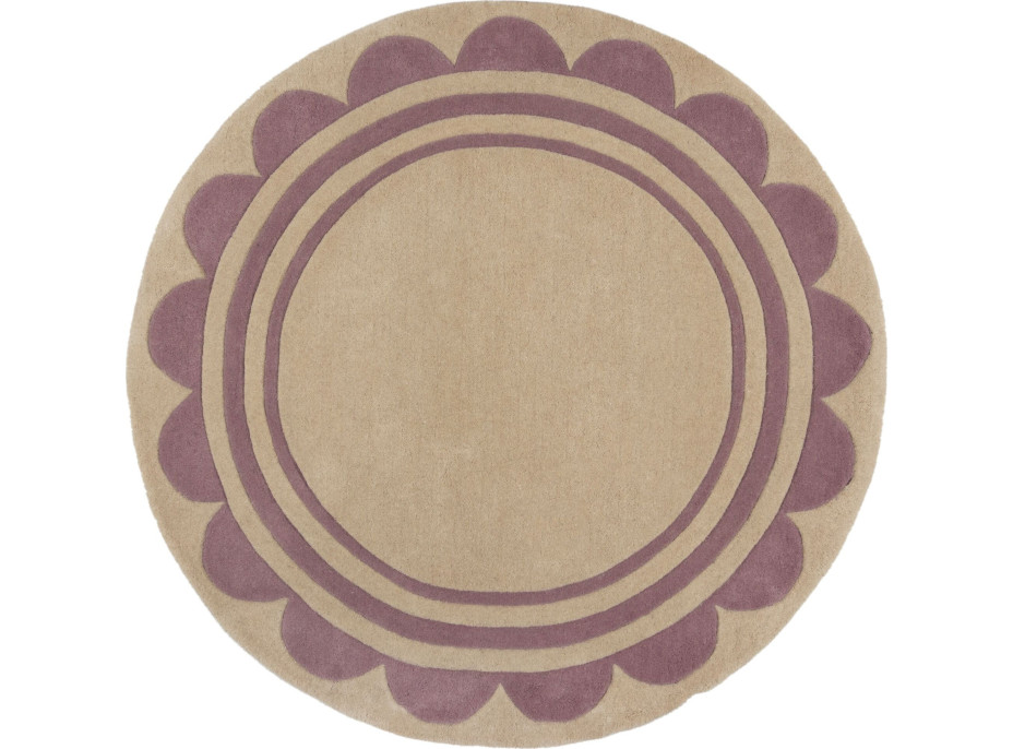 Ručne všívaný kusový koberec Lois Scallop Purple kruh