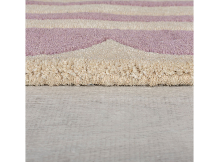 Ručne všívaný kusový koberec Lois Scallop Purple kruh
