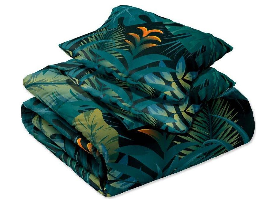 Saténové obliečky NOBILE Jungle - tmavo zelené - 160x200 cm
