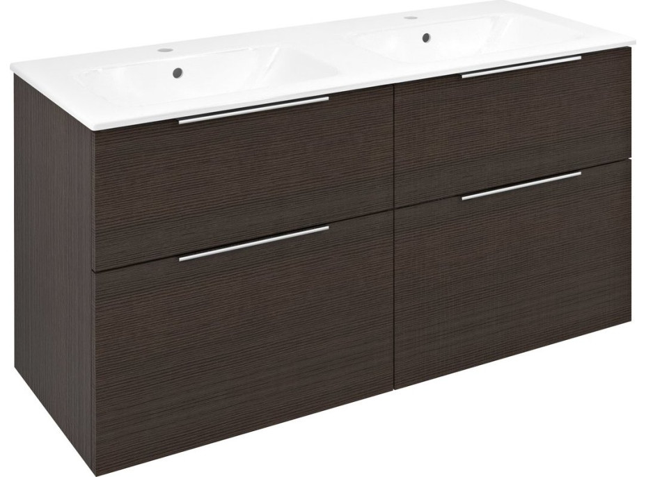 Sapho CIRASA umývadlová skrinka s dvojumývadlom 121x66x46cm, borovica rustik CR121-1616-21